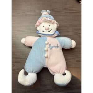 HARRODS Knightsbridge Pastel Clown Stuffed+Bean-Plush 14” X 11”-Rare